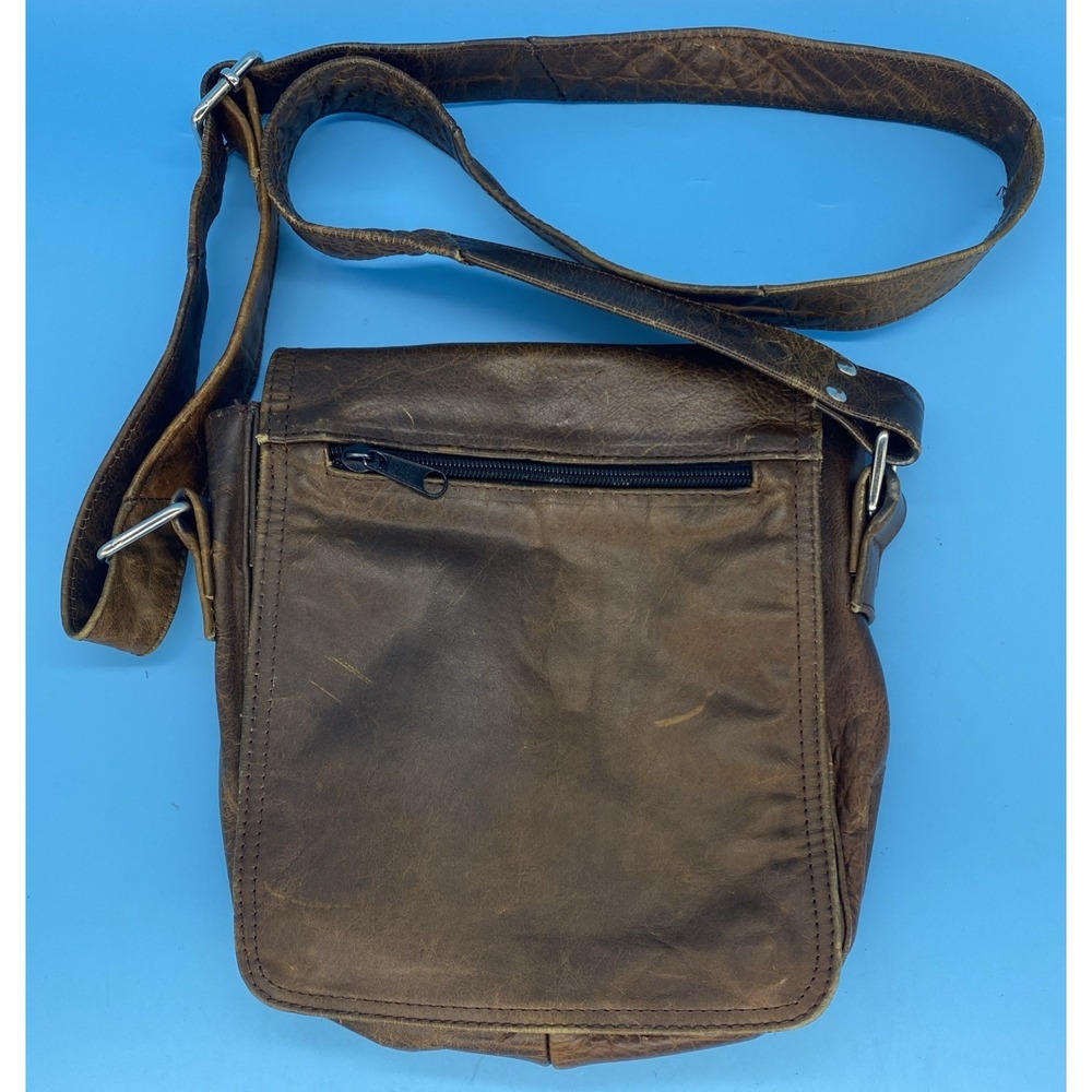 Unbranded Vintage-Style‎ Brown Leather Crossbody Messenger Satchel